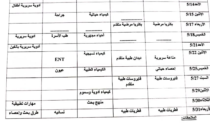 جدول امتحانات الدراسات العليا 2023 856x500